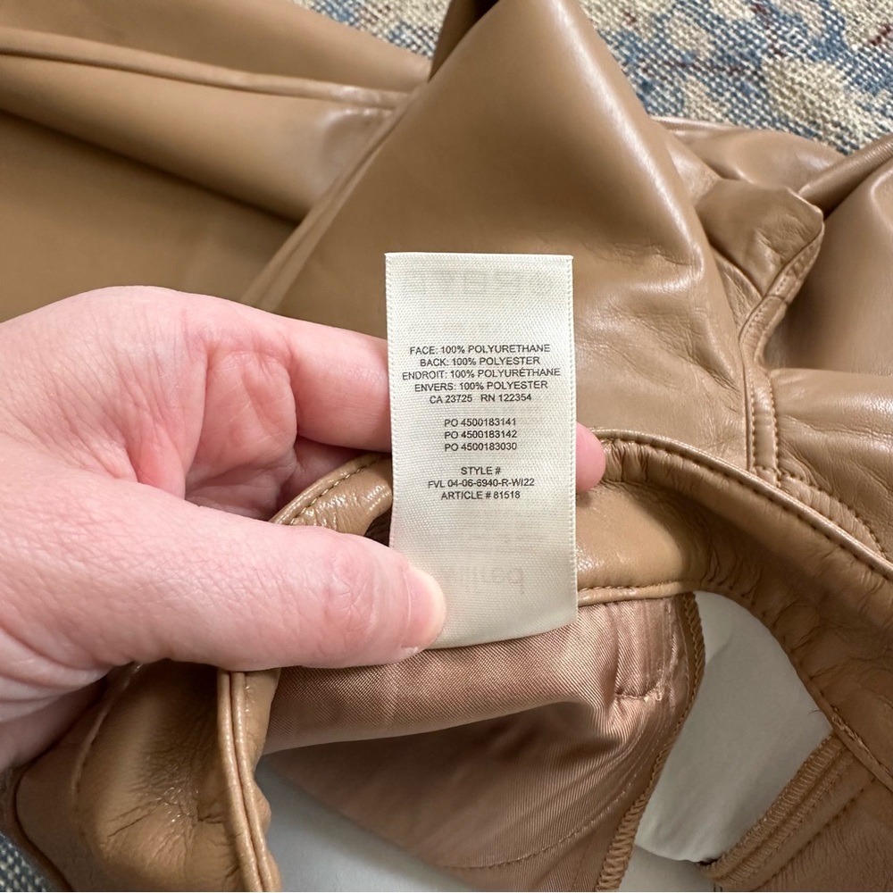 Aritzia Wilfred The Melina™ Faux Leather Straight Pant in Constant Camel 4 - Picture 9 of 9